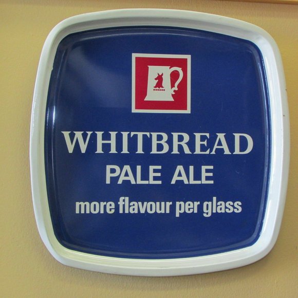 Vintage Beer Tray WHITBREAD PALE ALE Metal Pub Sign Home Bar Decor - Picture 1 of 8